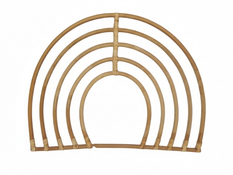 Premium Rainbow Rattan Wall Decor - Boho Arch Art